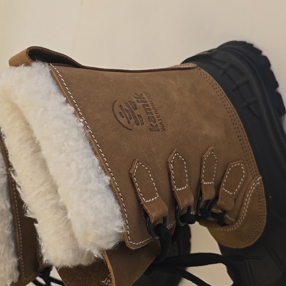 Kamik Weatherproof Winter Snow Boots Insulated Lace Up Brown Black Size 7 - Picture 3 of 17
